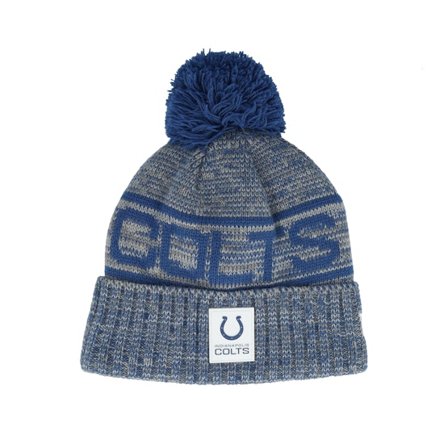 New Era - NFL Blå pom Beanie - Indianapolis Colts NFL 25 Sideline Cold Weather Sport Knit Navy/Grey Pom @ Hatstore