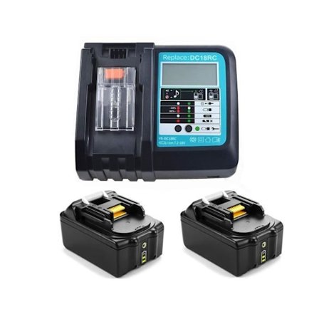 2X 18V 5.0Ah batteri til Makita 18V batteri BL1860B BL1860 BL1850B BL1850 BL1840 BL1830B BL1820 med DC18RC oplader til Makita
