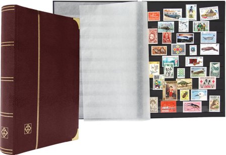 COMFORT DELUXE Indstiksbog - A4 - 64 sorte sider - Rød - Leuchtturm