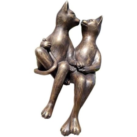 Cat Encounters - Resinistä valmistettu söpö kissapatsas, jossa kissat istuvat vierekkäin