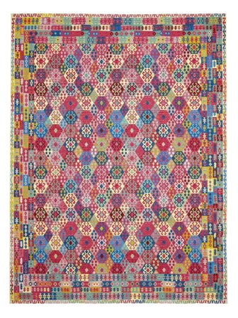 Lavável Tapete Para Interior/Exterior Ruva Kilim Multicor Grande Oeko-Tex