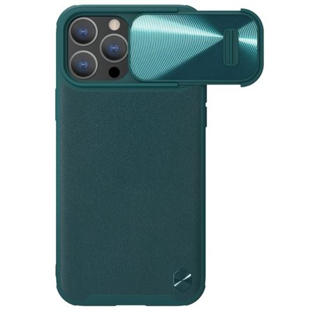 Nillkin CamShield Leather S Case iPhone 14 Pro Max fodral med kameraskydd grön