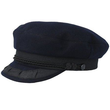 CTH Ericson - Noir vega Casquette - Oscar Wool Dark Marin Flat Cap @ Hatstore