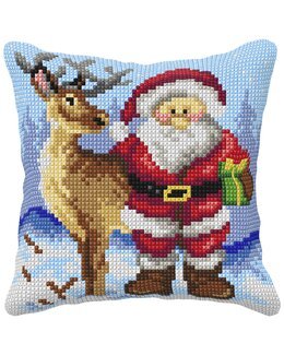 Broderikit Pude Julemand & Ren - Orchidea