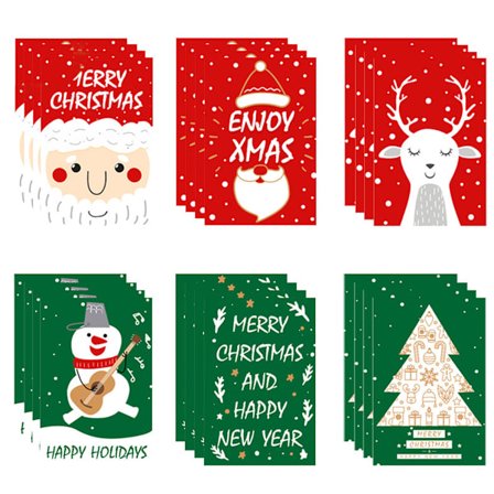 Julkortset - Guldblad Julkortspaket - Olika designer för enkel förvaring - Lösa nyårshälsningskort