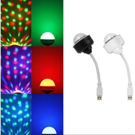2 stk. Mini Disco Ball med nattlys, USB-bilens omgivelseslys musikkstyrt stroboskopisk magisk ball wit