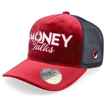 Monopoly - Rood trucker Cap - Money Talks Velvet Red/Black Trucker @ Hatstore