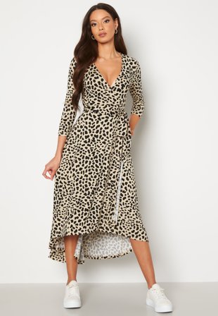 BUBBLEROOM Clara high low dress Leopard Klær