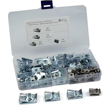 80 stk. Fairing Spire Speed ​​Clips Klemme Fastenerskruer Møtrikker