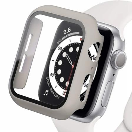 Härdat Glas För Apple Klocka 9 8 41Mm 45Mm 42Mm 38Mm Pc Stötfångare Skärmskydd Fall Iwatch Serien 7 6 5 4 Se 44Mm 40Mm Gray 24 Series 4654 SE 44MM