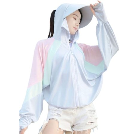 Stor huvtröja solskyddsdräkt grå