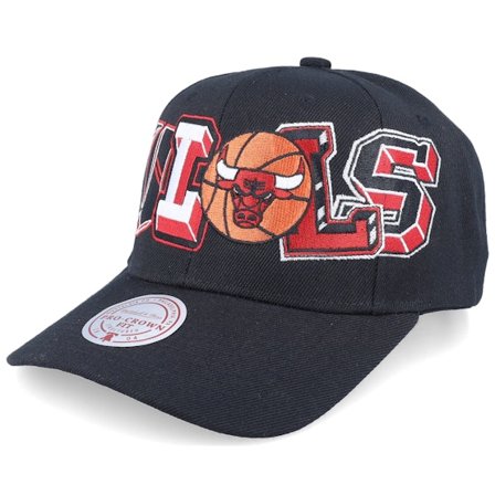 Mitchell & Ness - NBA Zwart adjustable Cap - Chicago Bulls Hyper Type Pro Black Adjustable @ Hatstore