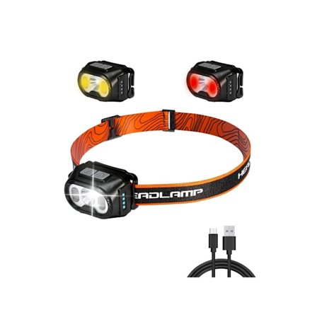 Hodelykt 1000 Lumen Ultralett Lyssterk Led Oppladbar Hodelykt Med Rødt Hvitt Lys Bevegelsessensor Hodelykt