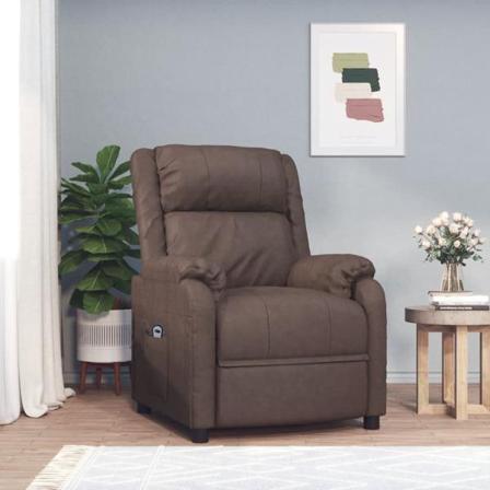 Vidaxl Elektronisk Reclinerfåtölj Brun Konstläder Brun