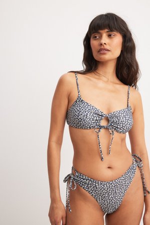 NA-KD Bikini-Höschen mit doppeltem Kordelzug - Bikinis - Blumen - XS