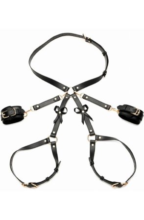 Bondage Thigh Harness With Bows XL/XXL - Woome.pl