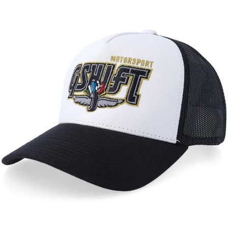 Gearshift - Gshift Motorsport Logo White/Black A-frame Trucker Trucker Black Cap - @ Hatstore