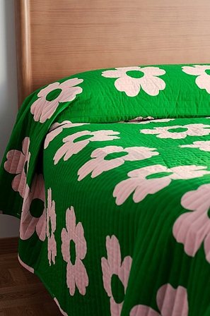 Jotex - Tagesdecke 150x260 Cm Grün/rosa - WERNER - Kaufe Tagesdecken bei Jotex