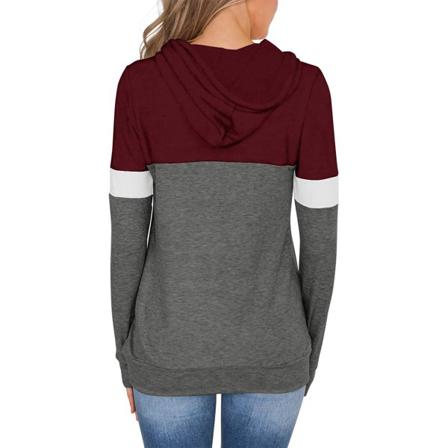 Dam Hoodie Color Block Huvtröja Casual Lös Blus Höst