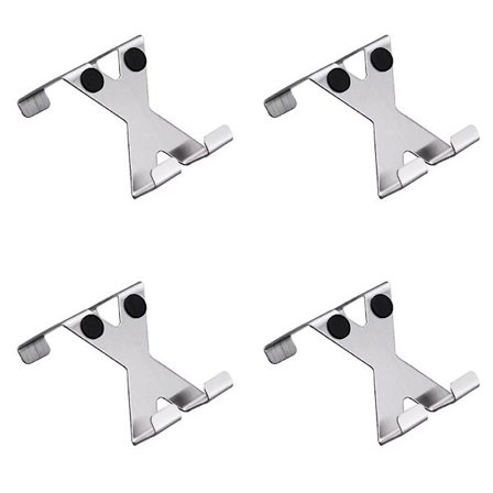 4 kpl ruostumattomasta teräksestä valmistettu X-muotoinen kääntyvä monikäyttöinen ovi- ja kylpyhuoneen keittiön järjestäjäteline ripustin koukku 