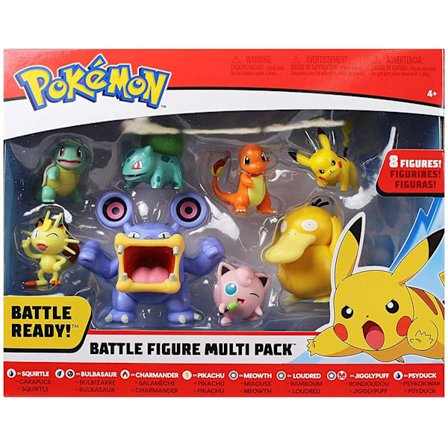Leksaksset 8 delar Pokémon Pikachu Squirtle Bulbasaur Ash Figur 8–10 cm Anime-present