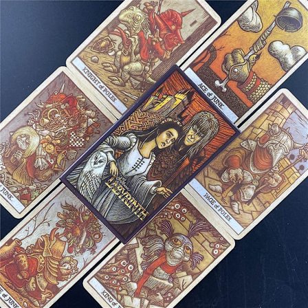 Labyrint tarotdæk - Nye brætspil i høj kvalitet til skæbnefortælling - Festkortspil - Tarot for begyndere - Tarotgave (FMY)