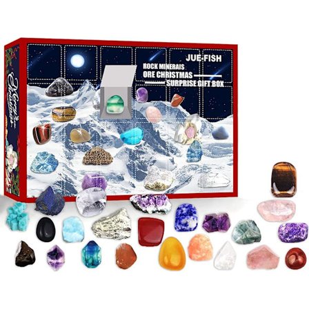 Joulukalenteri 2023 Rocks - Joulukalenteri Blind Box Crystal Toy 24 päivän lähtölaskenta Hem Rock Collection Koriste Barn