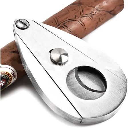 Cigarrer, Vattendroppe Form Rostfritt Stål Cigarrskärare Super Dubbla Kanter Blad Giljotin Sax För De Flesta Storlekar Cigarrer [LGL]