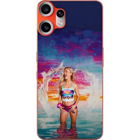 Kompatibel Mobilcover til Nothing CMF Phone 2 Pro Blond kvinde i farverigt strandtøj, der leger i havet ved solnedgang