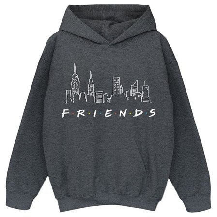 Friends Girls Skyline Logo Hoodie 3-4 år Mörkgråmelerad