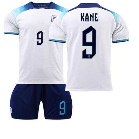 22-23 England hjemme VM-trøje nr. 9 Kane 10 Sterling 19 Mount 20 Foden fodbolduniform