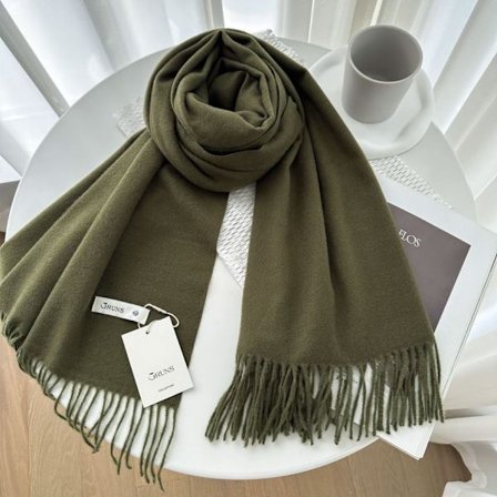 Enfärgad cashmere scarf sjal dam vinter exklusiv mångsidig 250g höst och vinter ny varm scarf