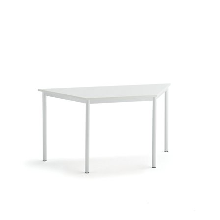 Tisch SONITUS TRAPETS, 1400x700x720 mm, Hochdrucklaminat weiß, weiß