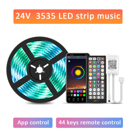 (EU-kontakt) LED Strip Light RGB 5050 Music Sync Färgbyte Känslig Inbyggd mikrofon, App LED-lampor DC12V Flexibel 24V 30m