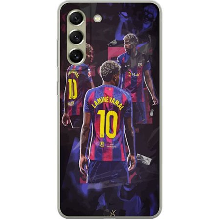 Yhteensopiva Puhelinkuori Samsung Samsung Galaxy S21 FE 5G Lamine Yamal Barcelonan kollaasi paita numero 10 kanssa, voimakkaita poseerauksia, kontrast