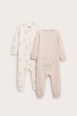 Kappahl | Pupuaiheiset pyjamat, 2-pack Pinkki 56 | Pinkki