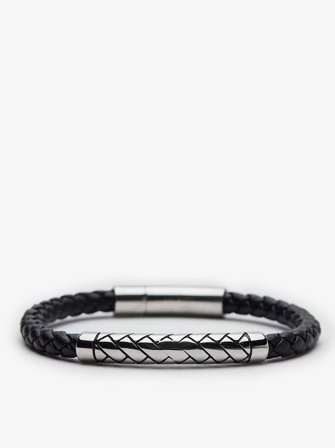 John Henric Men's Black Bracelet Bunbury Size 20cm