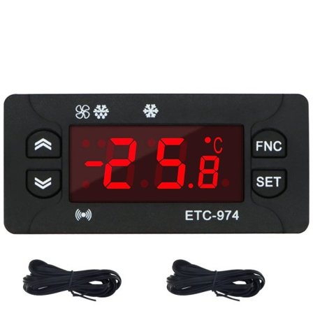 Termoregulator Temperatur Kontroller Kjøleskap Avriming Alarm Varme Kontroll med Dobbel NTC sensor