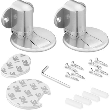 2x Magnetisk dörrstopp - 2 dörrskydd 5 x 4 cm och 2 golvskydd