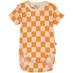 Mini Rodini Orange GOTS Checked Baby Body 56 cm - All in ones - 56 cm - Orange