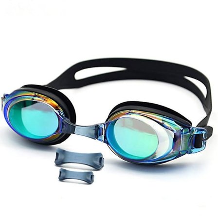 Profesjonelle svømmebriller for racing, voksne, barn og ungdom, treningsbriller med integrert nesebro, høyoppløselig, vanntett speil