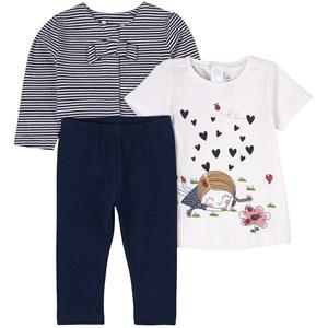 Mayoral 3-piece Navy T-shirt Set 6 Months - Clothing sets - 6 months - Navy - Mädchen