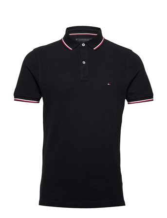 Core Tommy Tipped Slim Polo Black Tommy Hilfiger