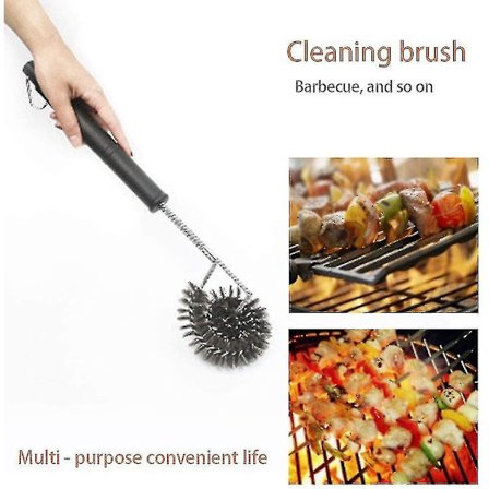 Grillbørste Sikker Bbq Børste Til Grill, 18 Rustfrit Stål Rengøringsbørste, Sikker Til Porcelæn, Stål, Støbejern, Kul, Alle Griller