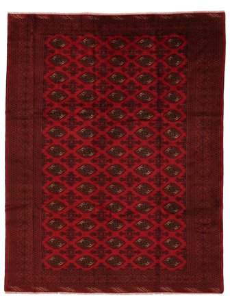 Anudada A Mano Belouch Alfombra 280X360 De Lana Negro/Rojo Oscuro Grande