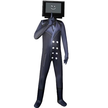 Skibidi Toalett TV Mann Jumpsuit Cosplay Halloween kostyme for barn