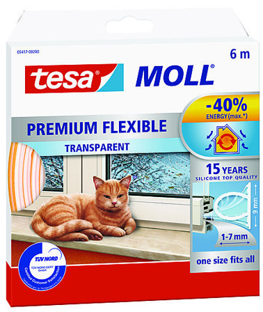 TESA TETNINGSLIST SILIKON 6M TRANSP