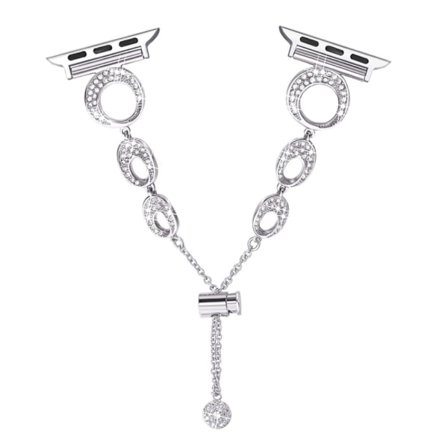 Apple Watch Series 8 (41 mm) klockarmband i rostfritt stål med strassdekor - Silver