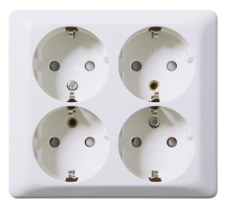 Elko EKO07487 Seinäpistorasia 4-osainen, Kytkimet & pistorasiat