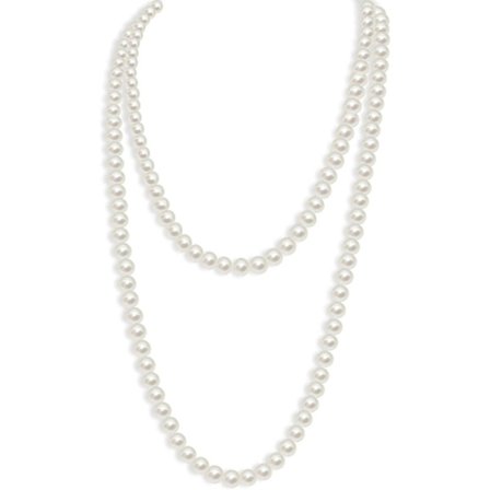Lange Perlekæder, Kostumesmykker Til Lmell Kvinder, Elegant Dame Hvid Kunstig Gave